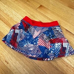 Red and Blue Patterned Skirt